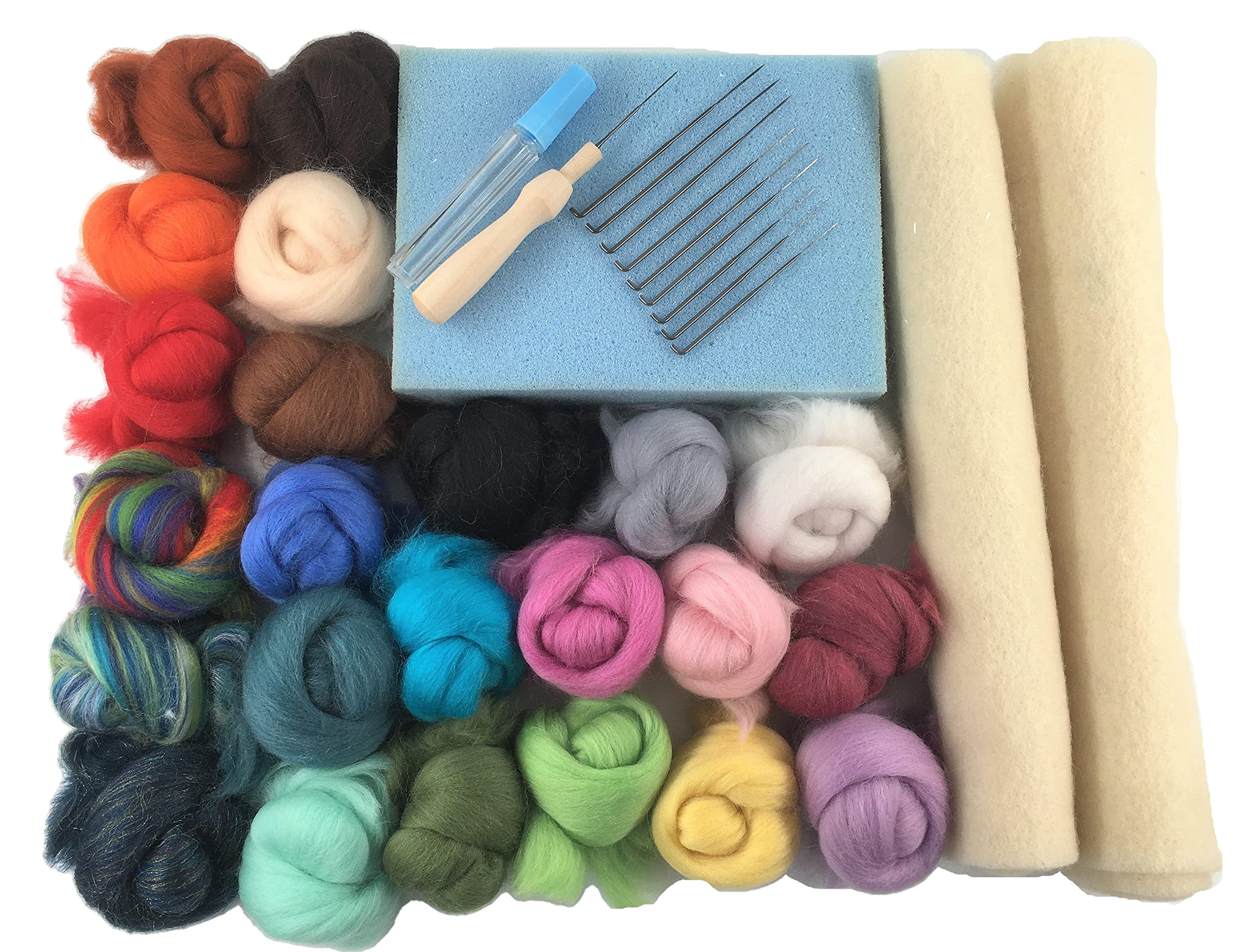 Molten Designs Needle Felting Starter Kit for 2D Needle Felting (Painting with Wool) - Comes Boxed