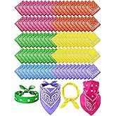 Unittype 100 Pieces Paisley Bandanas Bulk Unisex Cowboy Bandanas Assorted Headband Square Scarf for Western Party Costume