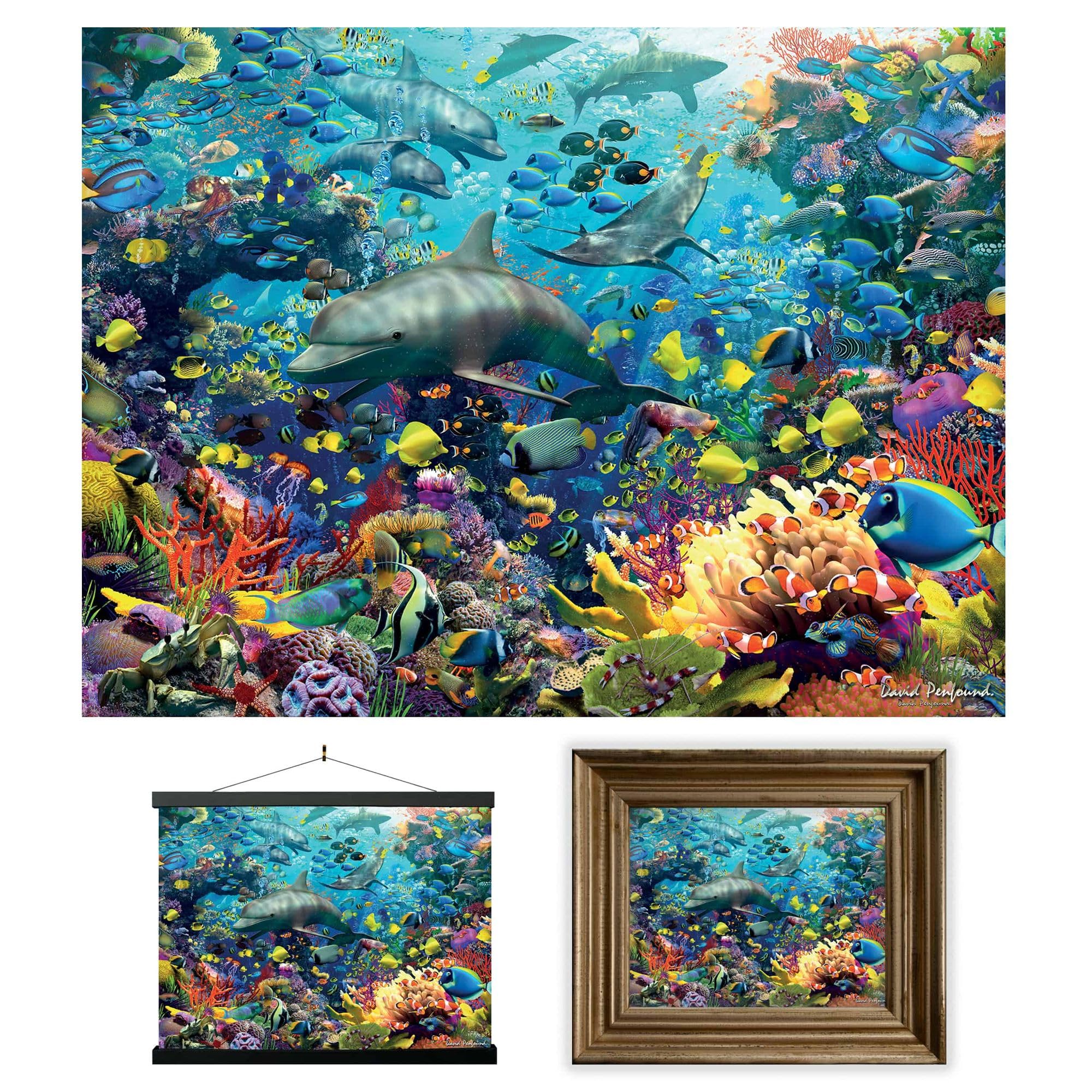 3D LiveLife Lenticular Wall Art Prints - Dolphin Delight from Deluxebase. Unframed 3D Ocean Poster. A perfect wall filler. Original artwork licensed from renowned artist, David Penfound — image 1