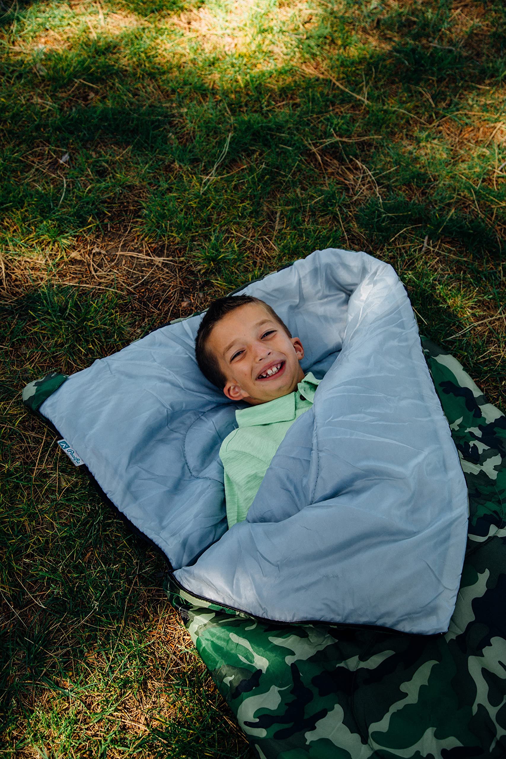 Pacific Play Tents 23335 Kids Green Camo Dome Tent Set with Sleeping Bag and Chair
