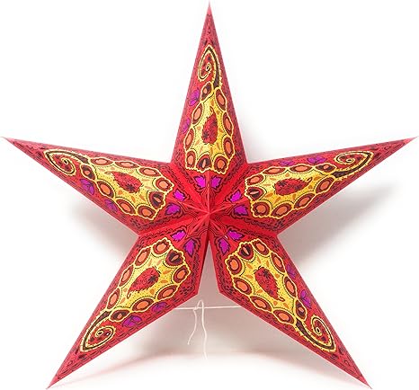 Stelle Natale Carta.Stella Di Natale Carta Stella Aga Carta Stella 5 Punte Indienrot Amazon It Illuminazione