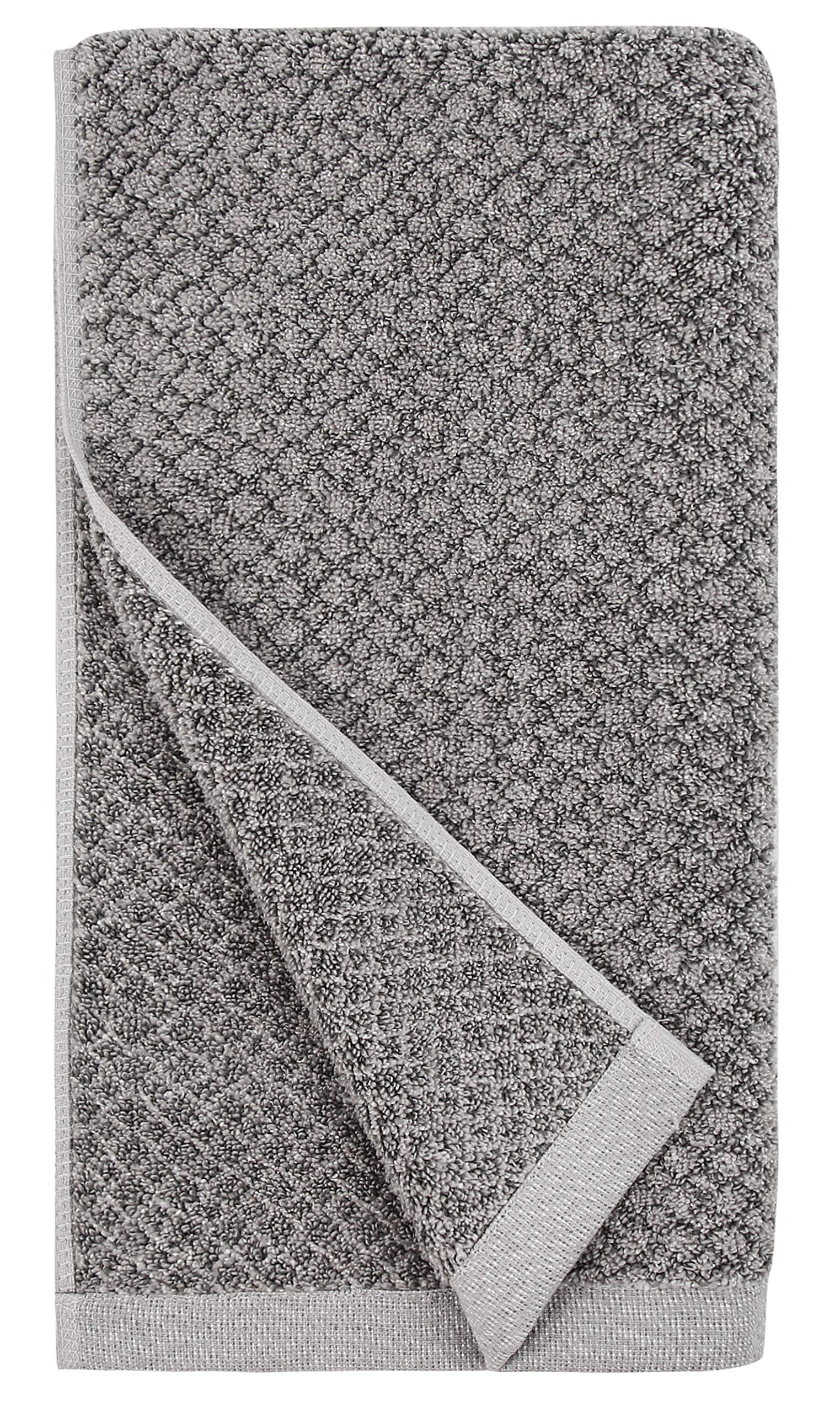 Everplush Hand Towel, 55% Zero-Twist Cotton, Granite, 4 Pieces