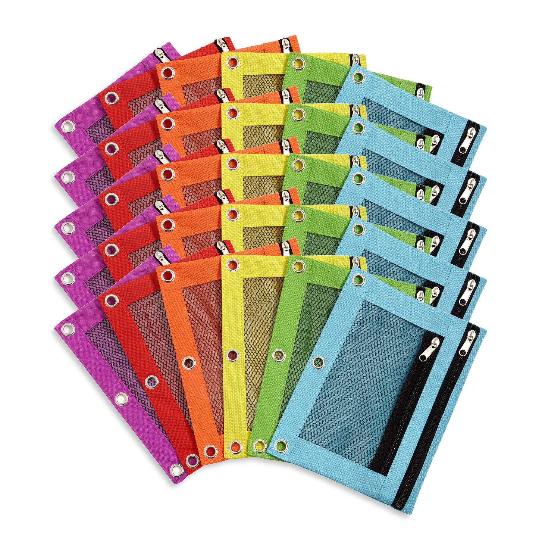 Photo 1 of Blue Summit Supplies Pencil Pouches, Bulk Pencil Pouch 30 Pack in Assorted Colors for Storing School Supplies, Writing Utensils, and more, Cloth Zipper Pouches for 3 Ring Binders, 30 Count