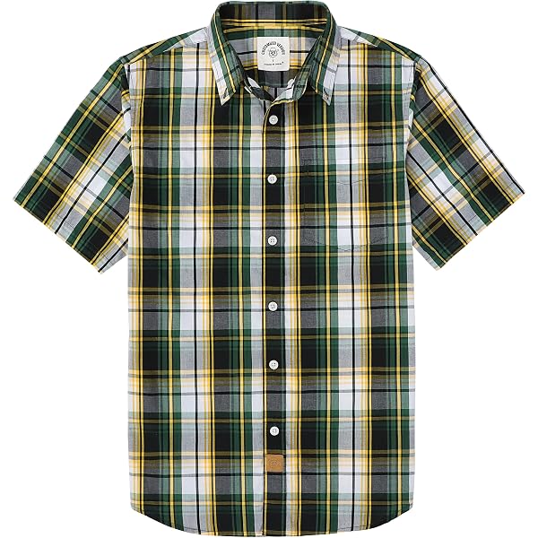 Cromoncent Men's Casual Plaid Flannel Shirt - Buffalo White Yellow, Soft Button-Down For Fall/Winter - View #13