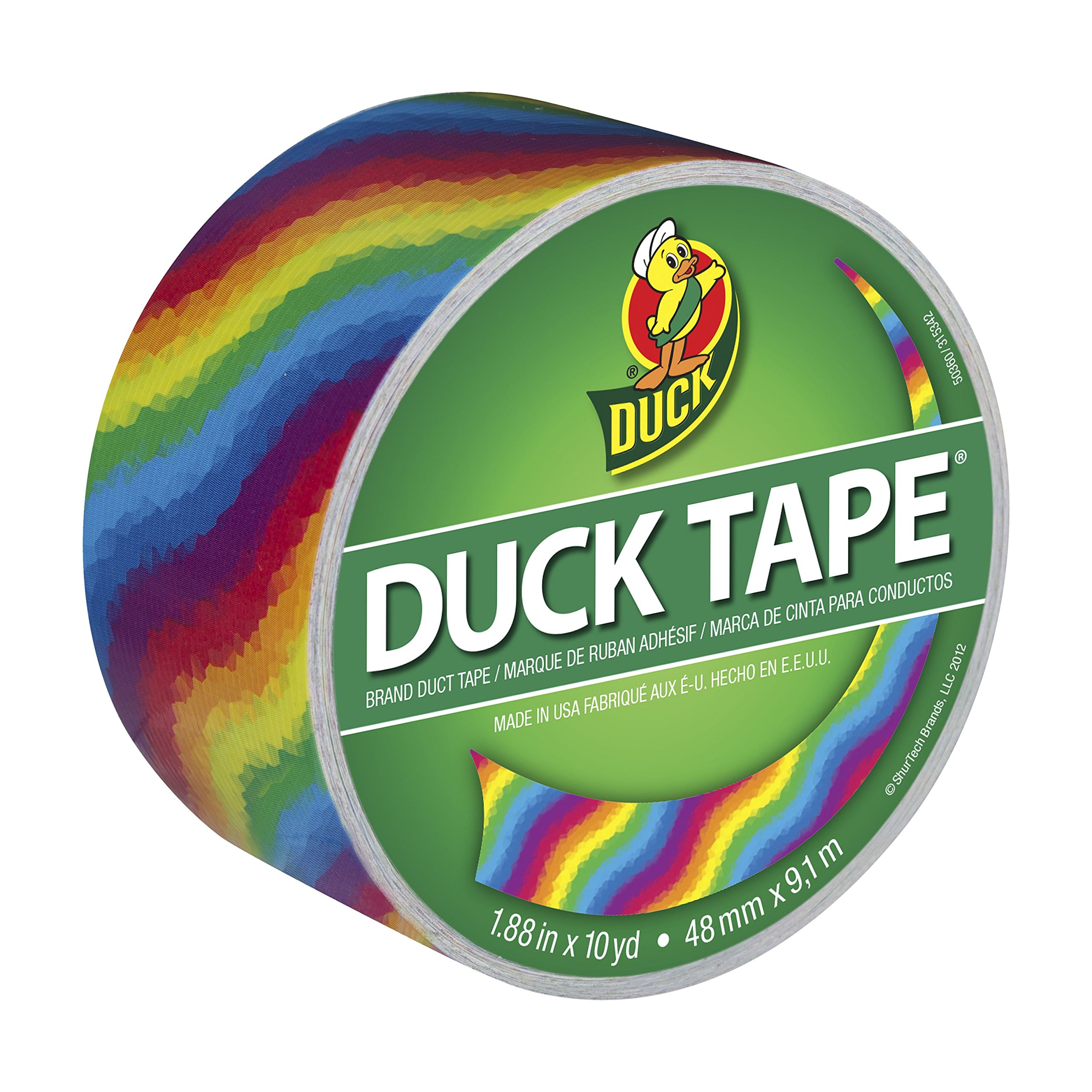 Duck Tape Pattern Colours Rainbow. Repair, Arts & Crafts, DIY, Crafts, Gift Wrapping, Decorative, Scrapbook, Scrapbooking, Bullet Journal, Planner, Party, Festivals, Decoration - 48mm x 9.1m — image 1