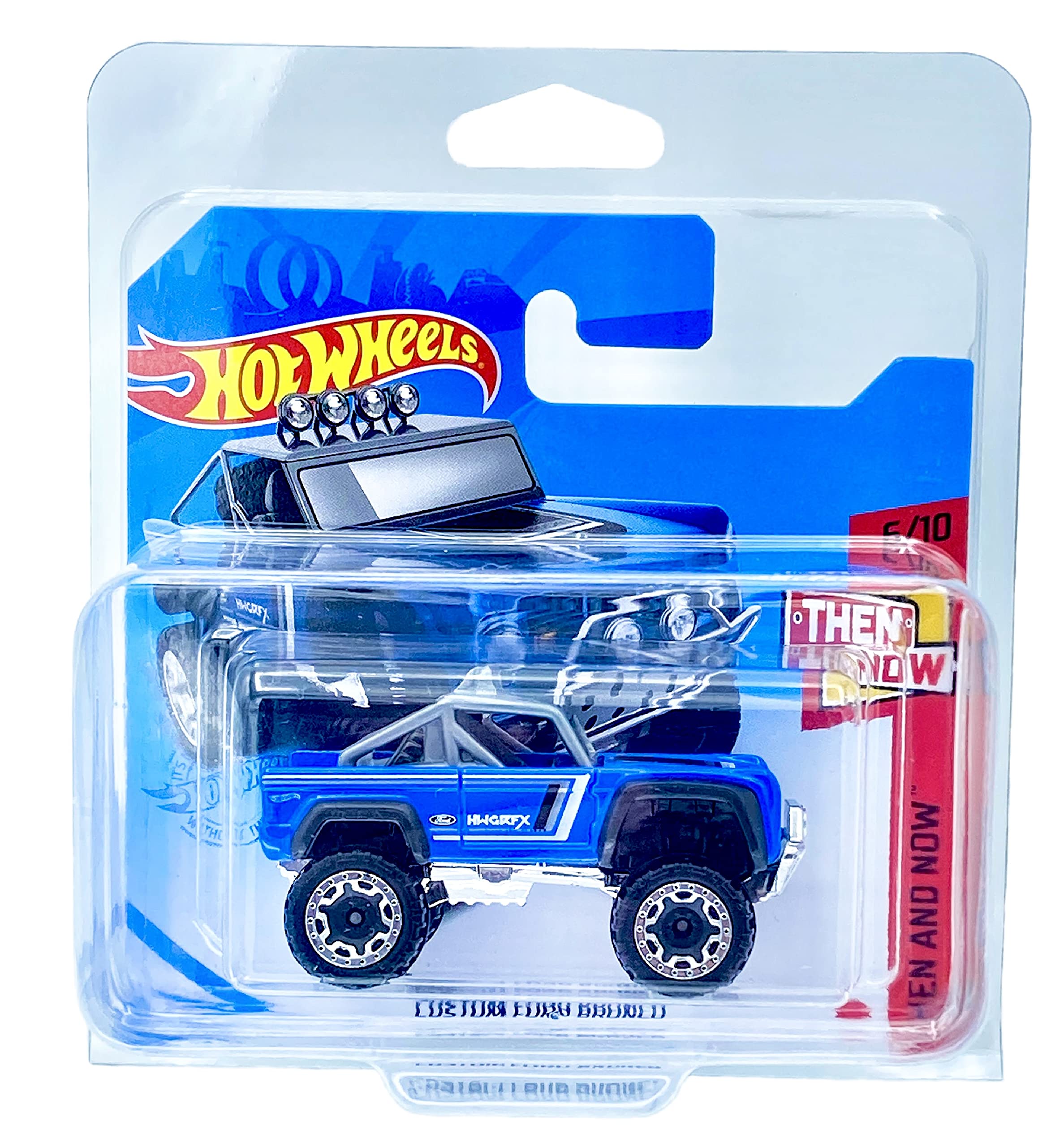 Hot Wheels Custom Ford Bronco (Blue) 6/10 Then And Now 2021-163/250 (Short Card) GTB36 *** COMES IN A KLAS CAR KEEPER PROTECTIVE COLLECTORS CASE ***
