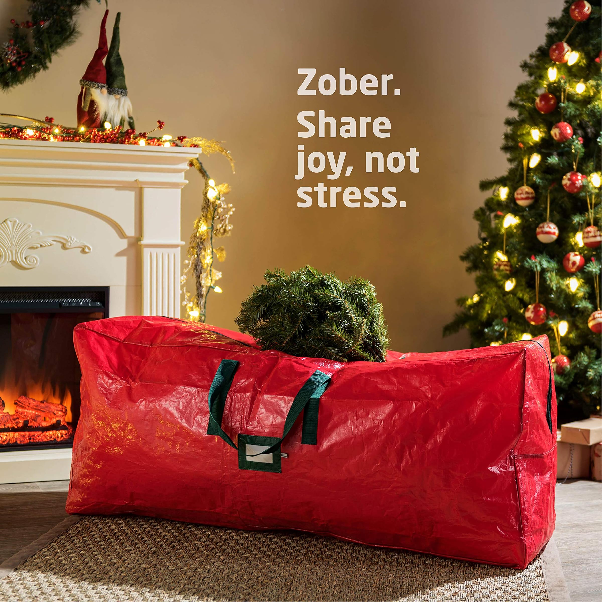 (ゾーバー) Zoberクリスマスツリーバッグ 人工クリスマスツリー保存バッグ 高さ最大9インチの木に対応 ホリデー用の空気注入グッズにも 65x15x30インチ 65 x 15 x 30 グリーン oeo-711717439921-101