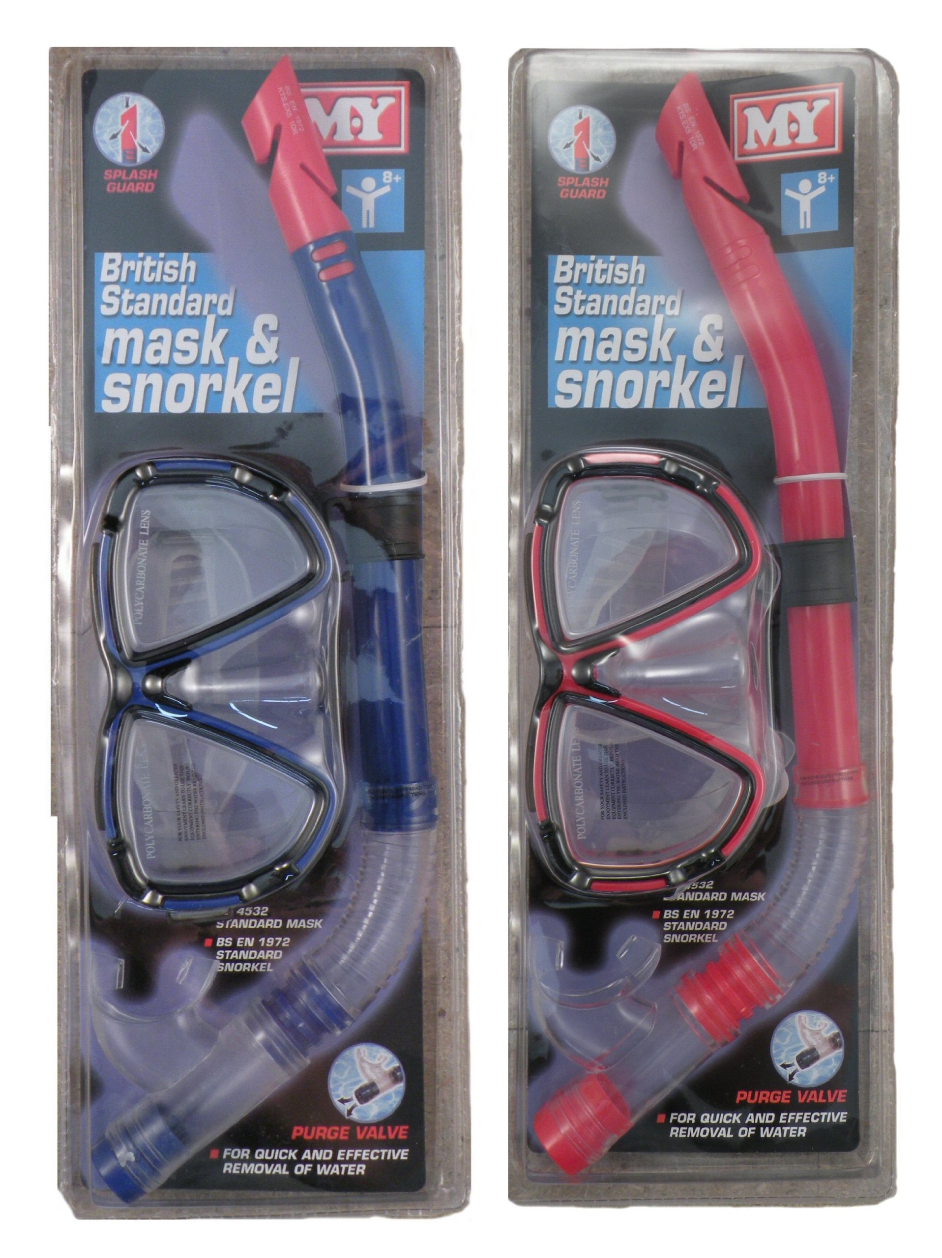 M.Y. British Standard Mask & Snorkel Set With Purge Valve