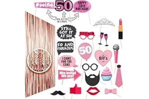50th Birthday Photo Props| Photo Booth 23 Pieces |Funny 50th Birthday Party Supplies, Decorations and Favors 50th Birthday Pa