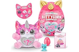 Rainbocorns Kittycorn Surprise Series 1 (Bengal Cat) by ZURU, Collectible Plush Stuffed Animal, Surprise Egg, Sticker Pack, Jelly Slime Poop, Ages 3+ for Girls, Children