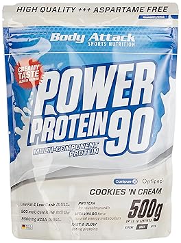 Body Attack, Power Protein 90, Cookies n Cream, 1er Pack (1x 500g)