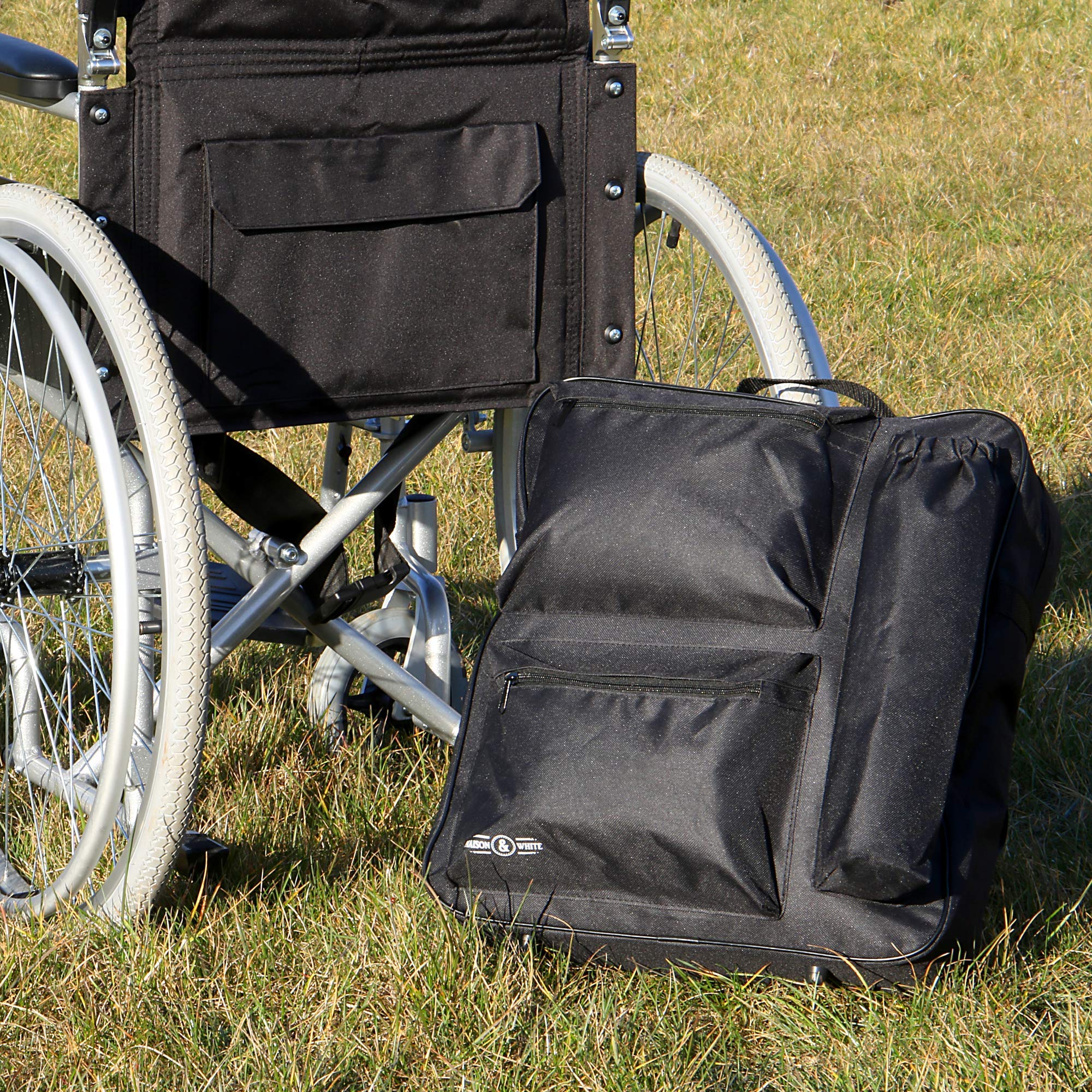 Multifunction Wheelchair Bag Mobility Scooter Universal Backpack Padded Rear Multi Pocket