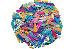 EDFLIFE Glazed Ceramic Tiles for Crafts Bucks, Iridescent Porcelain Mosaic Tiles for Crafts, 1.1LB Leaf Petal Tiles for Mosaic Making Kits Adult DIY Hobbies Children Handmade Home Decoration