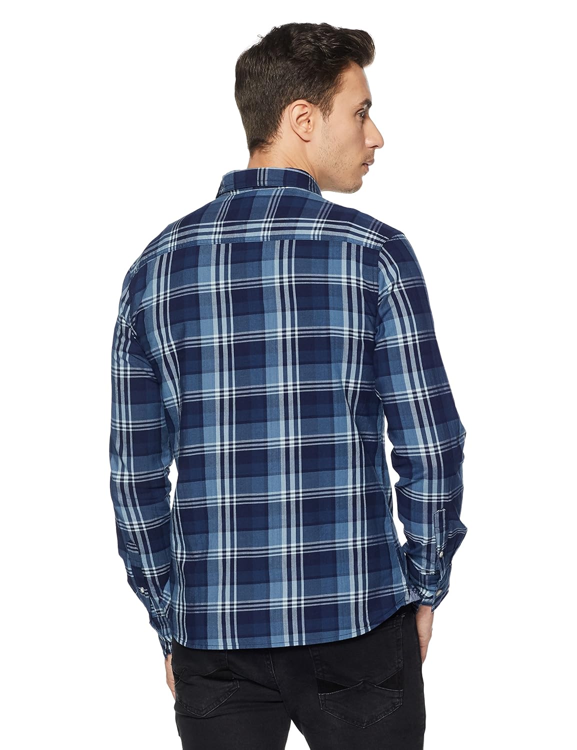 flying machine men's checkered slim fit casual shirt