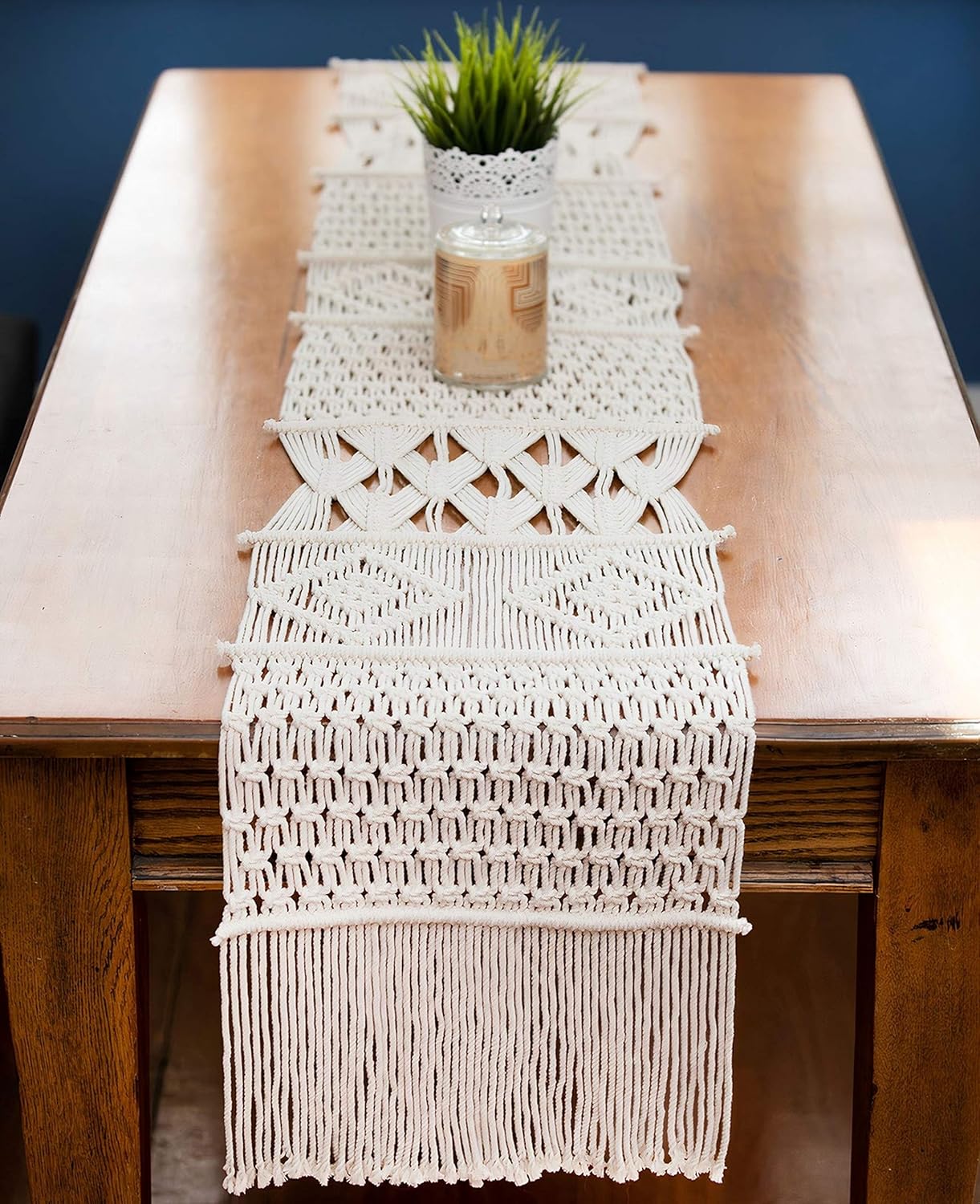 Macrame Table Runner, Boho Table Runner 106 x 13 inches