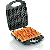 Hamilton Beach 4-Slice Non-Stick Belgian Waffle Maker with Indicator Lights, Compact Design, Black (26020)