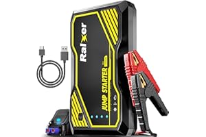 RALXER 1000A Peak Portable Car Jump Starter (Up to 7.0L Gas or 5.5L Diesel Engine), Jump Starter Battery Pack 12V Battery Jump Starters with LED Light