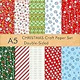 TUPARKA 60 Sheets Christmas Pattern Paper Set, 14 x 21cm Decorative Paper for Card Making Scrapbook decoration, 10 Designs