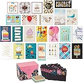 Hallmark Pack of 24 Handmade Assorted Boxed Greeting Cards, Modern Floral—Birthday/ Baby Shower Cards, Wedding/ Sympathy Cards, Thinking of You/ Thank You Cards