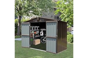 Morhome Outdoor Storage Shed, 10 X 8 FT Waterproof Resin Tool Shed with Lockable Double Doors and Punched Vents for Backyard, Patio, Garden, Home, Pool