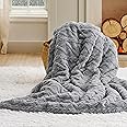 Bedsure Sherpa Fleece Blanket Twin Size for Bed - Fuzzy Soft Cozy Cable Throw for Couch, Thick Warm Blankets for Winter, Grey, 60x80 Inches