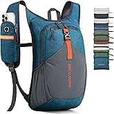 BECOJADDE 15L Small Hiking Backpack for Men Women Foldable Packable Back Pack Ultralight Hiking Daypack for Travel Camping Outdoor, Turquoise
