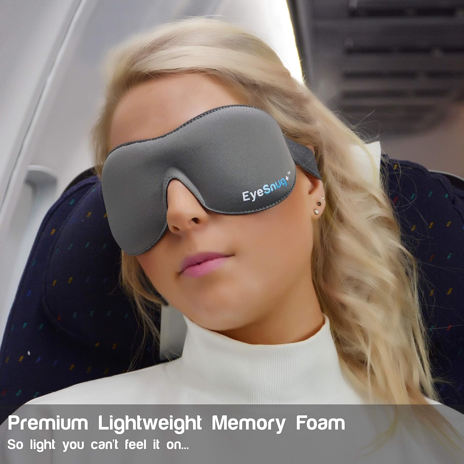 2 Pack Sleep Mask - Sleep Wherever, Whenever – EyeSnugs 3D Contoured Eye Mask Allows for Full REM Sleep –100% Blackout Molded Blindfold with Ear Plugs for Uninterrupted Sleep: Health & Personal Care
