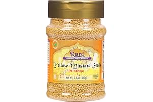 RANI BRAND AUTHENTIC INDIAN PRODUCTS Rani Yellow Mustard Seeds Whole Spice 3.5oz (100g) Jar ~ Ideal for Pickling, Dressing and Making Ground Mustard for Cooking, All Natural | Vegan | Gluten Friendly | NON-GMO | Kosher | Indian Origin