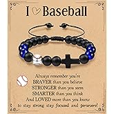 Soccer Basketball Football Baseball Bracelet Faith Cross Bracelet for Men Players Team Lovers Teen Brother Nephew Friend as Birthday/Valentines Day/Back to School/Christmas Gifts With a Gift Box