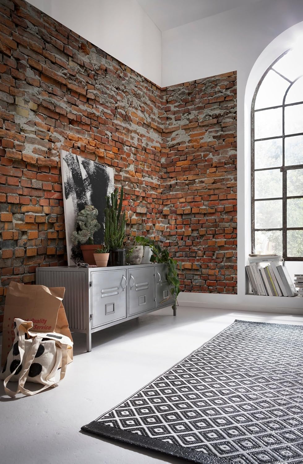 Komar XXL4-025 368 x 248 cm Bricklane Mural Wallpaper - Neutral (4-Piece), 248 x 368 cm