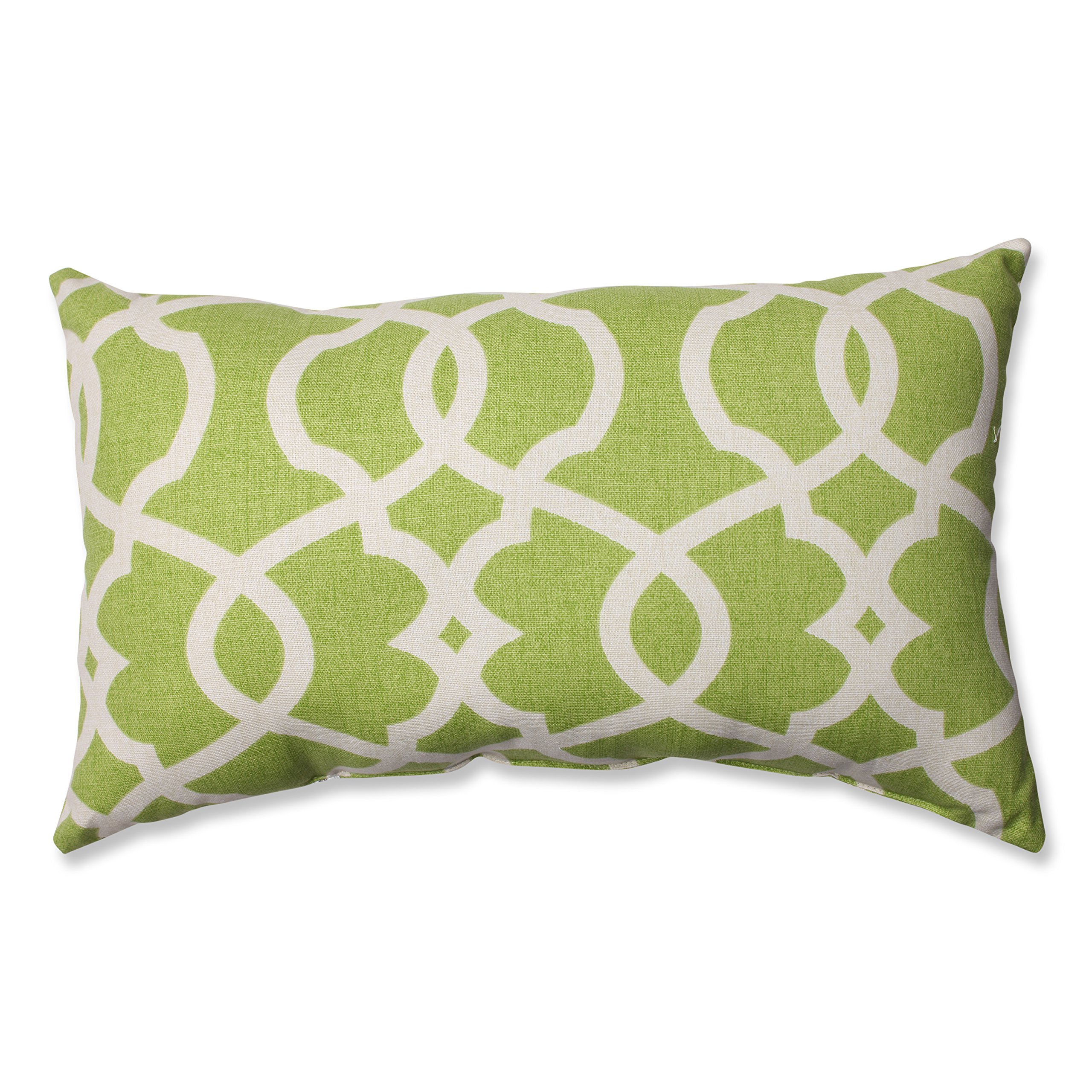 Photo 1 of Pillow Perfect - 512761 Lattice Damask Leaf Rectangular Throw Pillow,Green Beige
