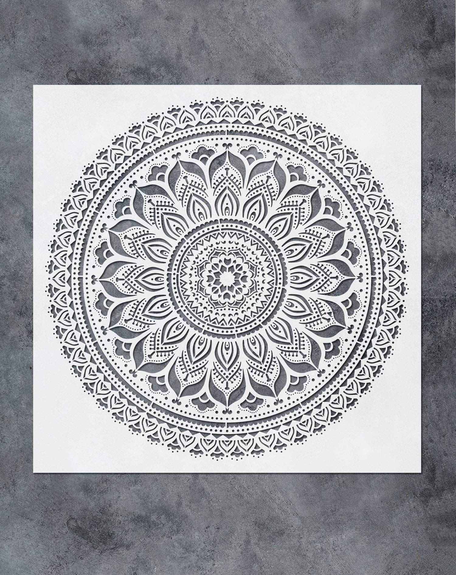 GSS Designs Mandala Wall Art Stencil (16x16Inch) - Mandala Stencils for DIY Home Decor