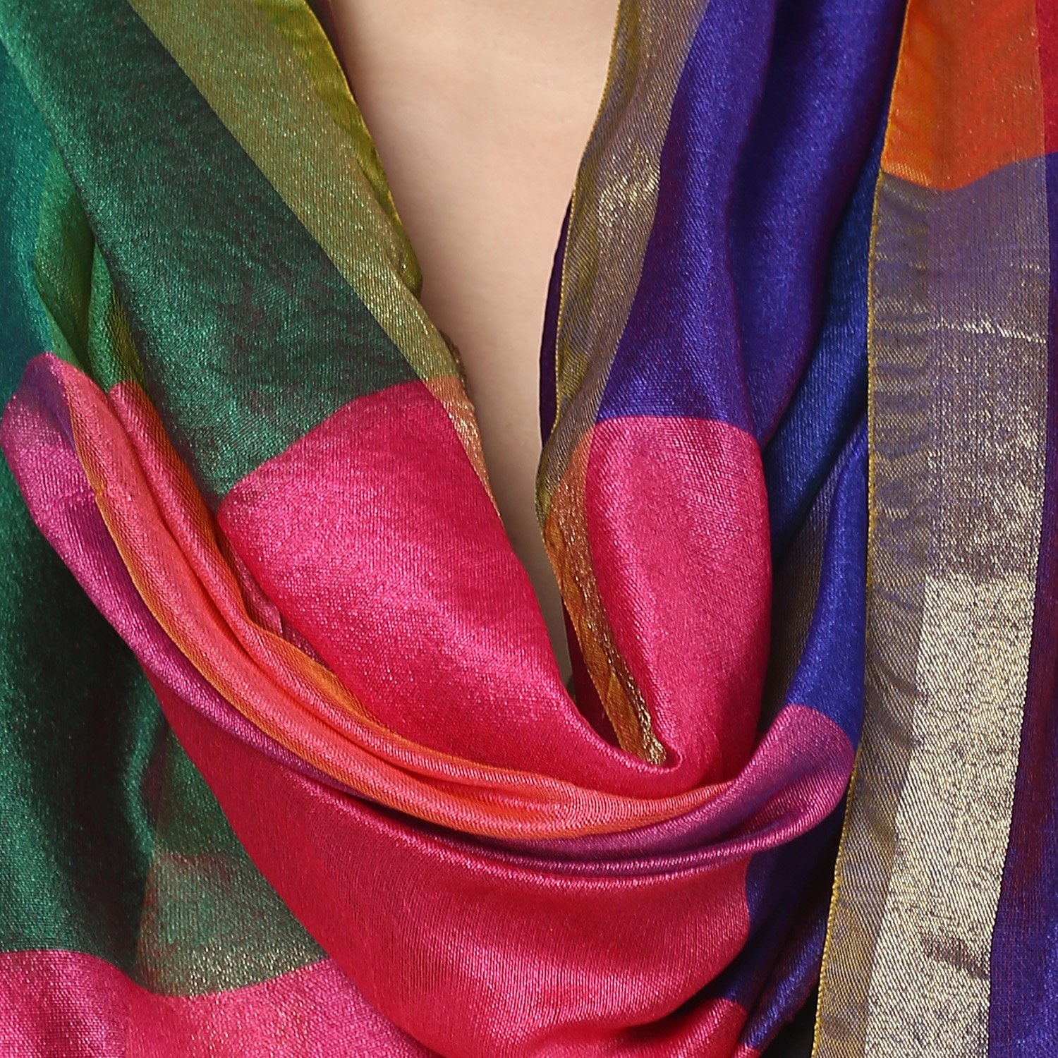 dupatta bazaar women's multicoloured silk dupatta