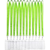 YOYOGO 12 Pack Cruise Lanyard with Waterproof ID Card Holder, Colorful Durable Lanyard with Badge ID Card Holder (Apple Green, 12 Pack)
