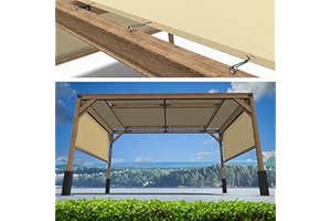 ShadeMart 8' x 16' Beige Pergola Sun Shade Canopy Replacement Cover UPF50, Commercial Grade 260 GSM Cloth for Outdoor Patio, Garden, Backyard (We Make Custom Size)