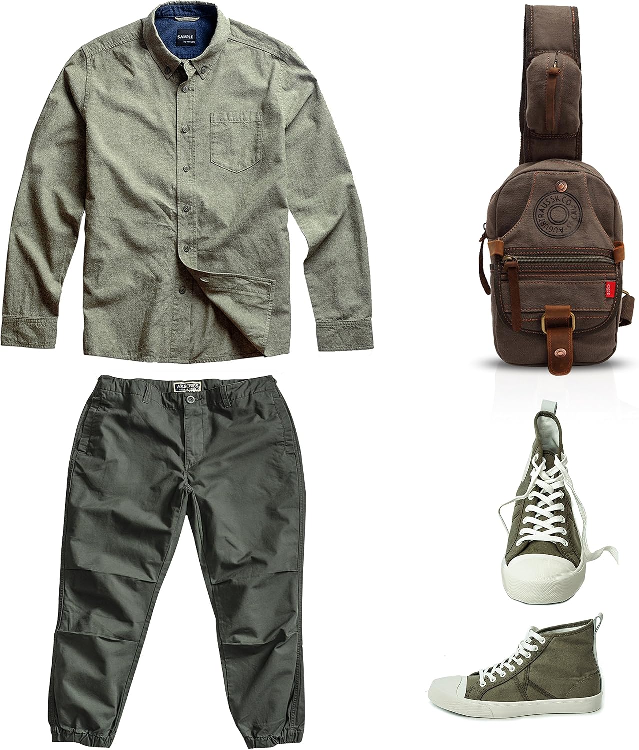FANDARE Sling Bag Monospalla Zaino Spalla Borsa a Tracolla Borsello  Marsupio Zainetto Chest Bag Scuola Uomo Donne Tela Army Green Scarpe e  borse urban-earth.co.uk