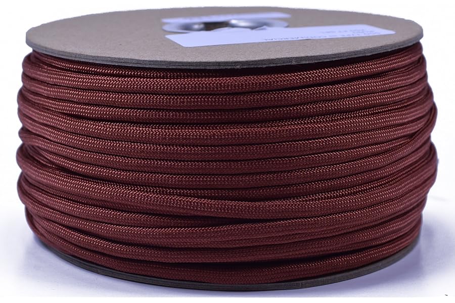 BORED? PARACORD! - 1', 10', 25', 50', 100' Hanks & 250', 1000' Spools of Parachute 550 Cord Type III 7 Strand Paracord Well Over 300 Colors - Rust - 50 Feet
