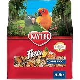 Kaytee Fiesta Conure Bird Food, Nutritious Fun Blend, 4.5 Pounds | Parrot food for foraging fun. Blend with grains, seeds, fruits and vegetables. Bird feed, omega-3s, probiotics