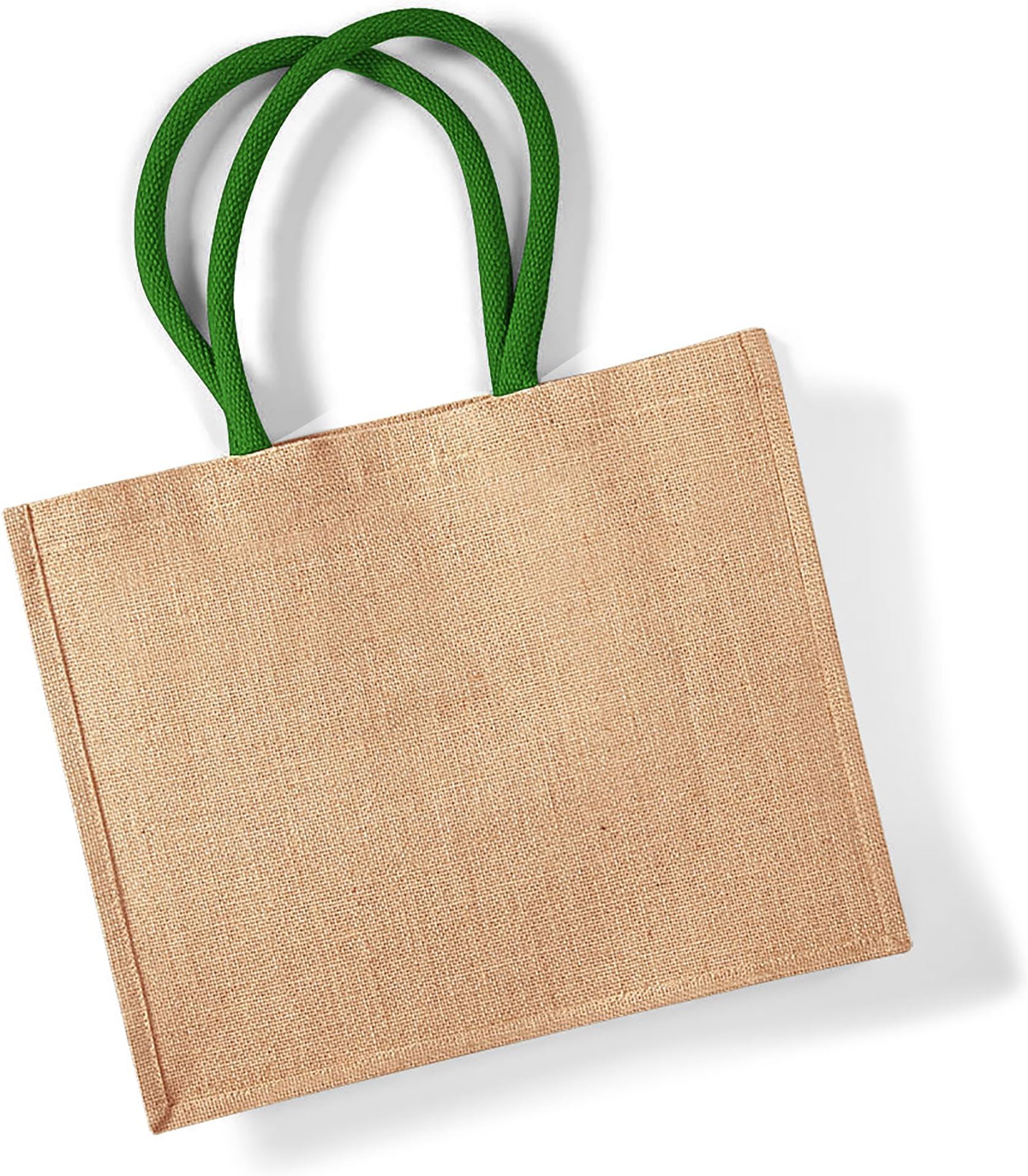 Classic Jute Shopper Bag (21 Litres) (One Size) (Natural/Forest Green)