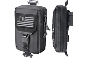 RXW MOLLE Tactical Phone Pouch, Backpack Accessories Utility EDC Tool Holster, Shoulder Strap Phone Holder for Vest & Duty Belt(Fits 4.5"-6.9" Phones)