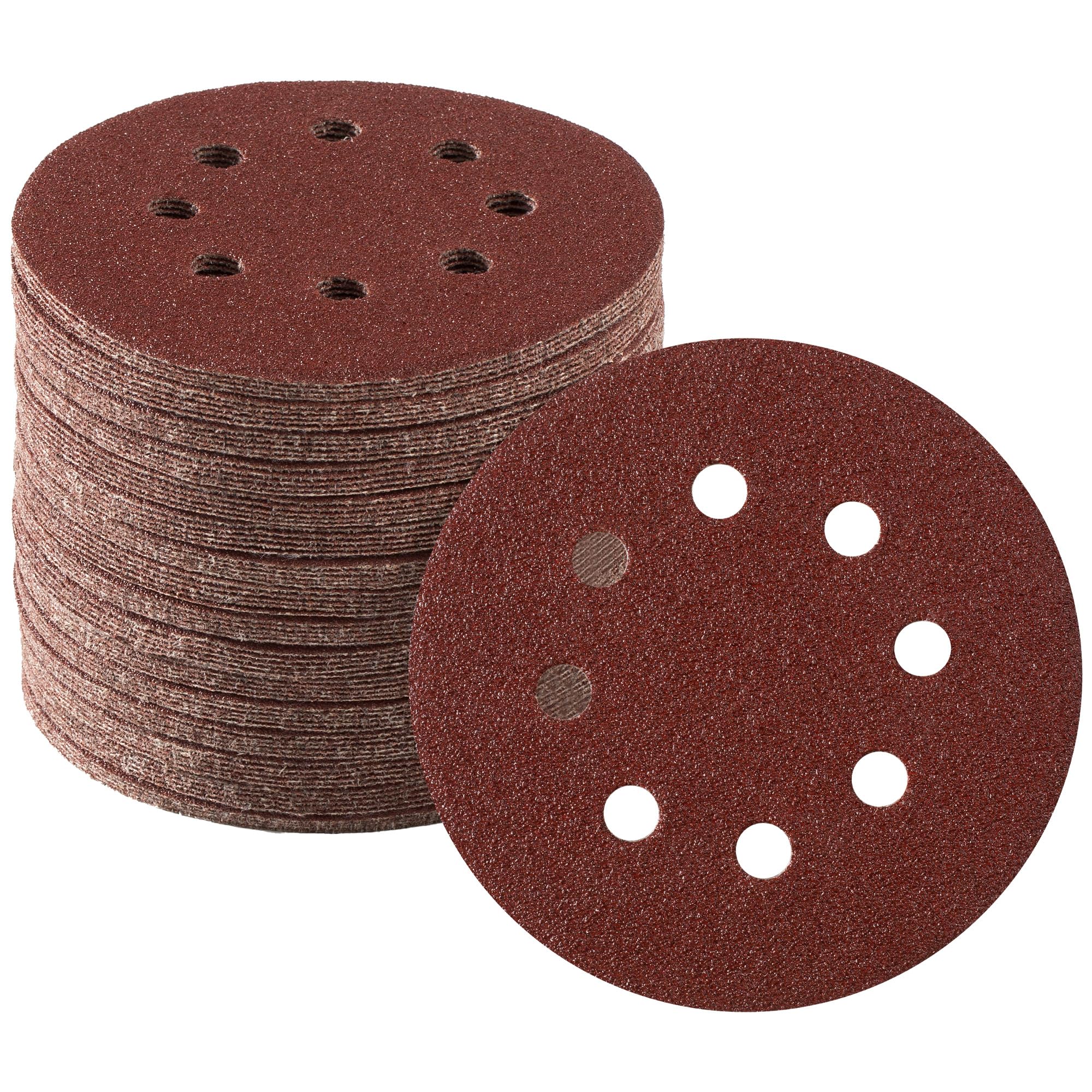 MIDO Professioanl Abrasive 125mm Sanding Discs 80 PCS 60 Grit Sandpaper 5 Inch 8 Hole Sanding Pads Sanding Disc Hook and Loop Round Orbital Sander Pads for Sanding