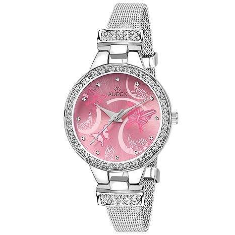 Analog Pink Dial Womens and Girls Watch (AX-LR501-PKC)