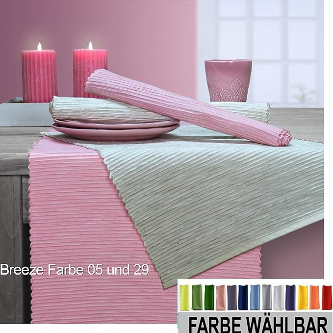 Sander 4-er Set Tischset Breeze, Größen- Farbauswahl (05 - rosa)