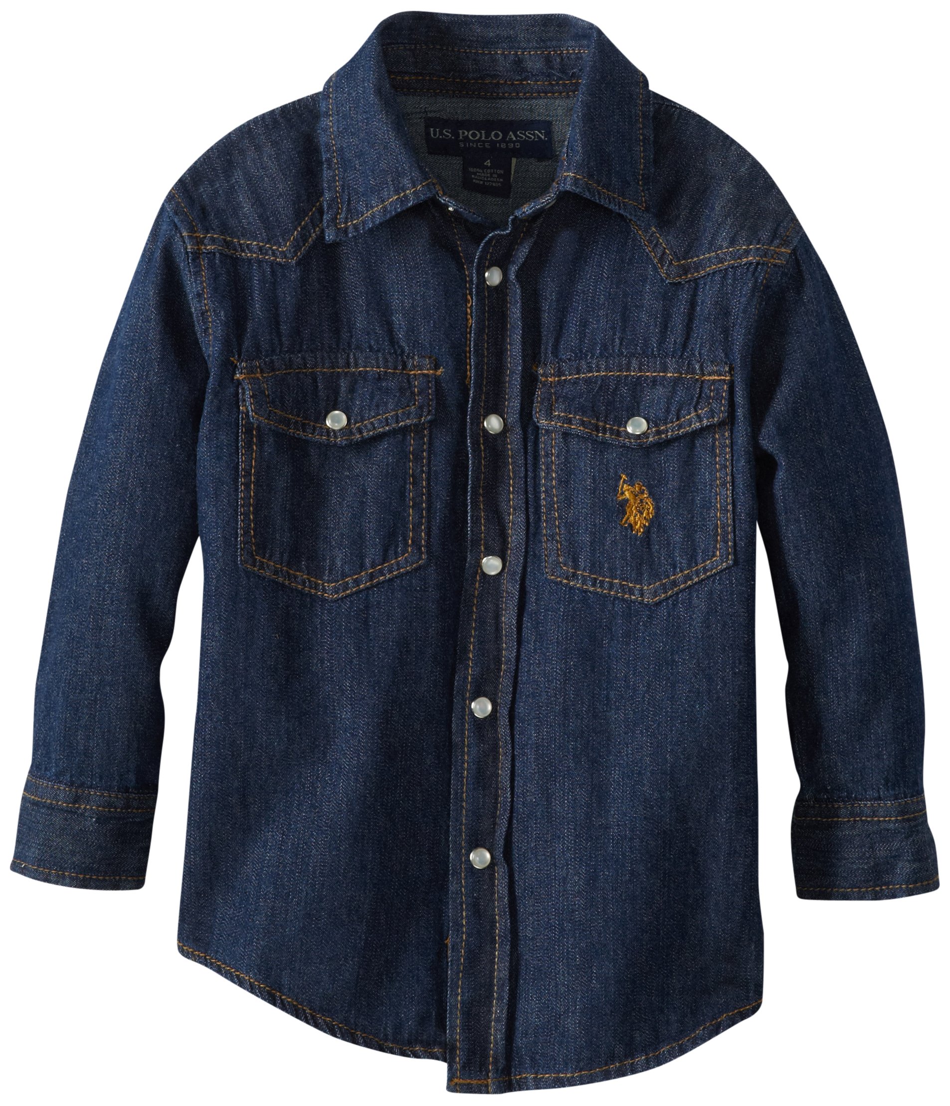 U.S. Polo Assn. Little Boys' Long Sleeve Denim Shirt