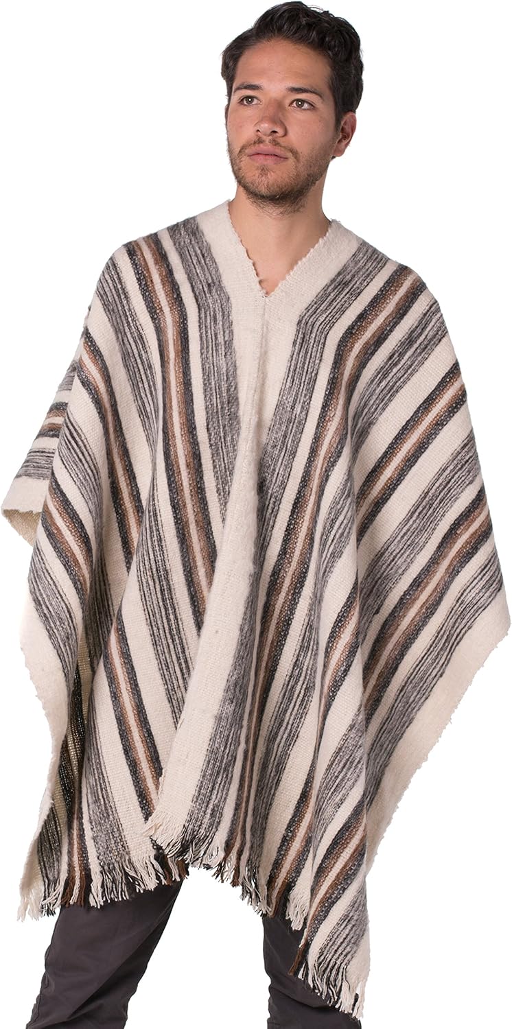 Poncho Com Capuz De Lã De Alpaca - Estilo E Conforto No Frio