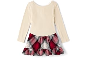 The Children's Place Baby Girls' Plaid Flannel Woven Tiered Dress