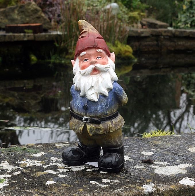 Traditonal Curious Gnome Garden decoration, garden gnome Amazon.co.uk