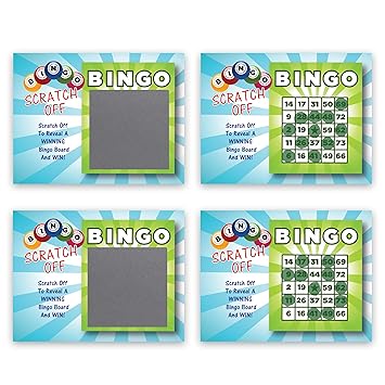 Scratch Off Bingo Game Cards for Party Favors Promotional & Fundraising Use- 25 Cards