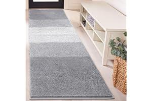 Vaukki Indoor Doormat Entryway Door Rug, Non Slip Absorbent Mud Trapper Mats, Low-Profile Inside Floor Mats, Soft Machine Washable Small Rugs Door Carpet for Entryway (Light Grey, 24''x71'')