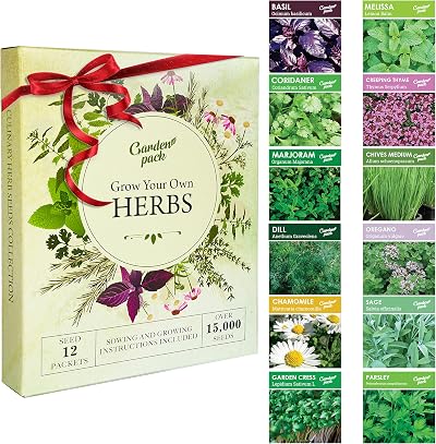 Garden Pack 12 Herb Seeds Variety 15000 Heirloom Seeds Starter Kit